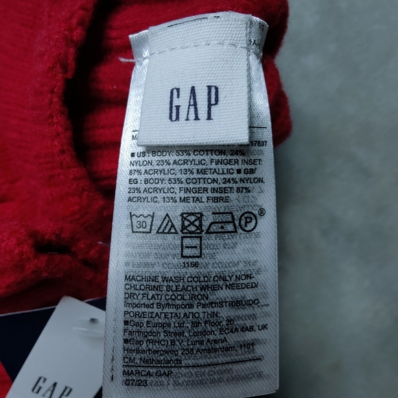 NWT GAP Women's Red Smartphone Winter Gloves, One Size - Picture 8 of 8